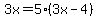3x=5%283x-4%29