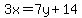 3x=7y%2B14