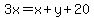 3x=x%2By%2B20