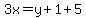 3x=y%2B1%2B5