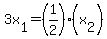 3x%5B1%5D=%281%2F2%29%28x%5B2%5D%29