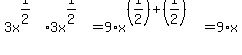 3x%5E%281%2F2%29%2A3x%5E%281%2F2%29=9%2Ax%5E%28%281%2F2%29%2B%281%2F2%29%29=9%2Ax