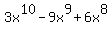 3x%5E10-9x%5E9%2B6x%5E8
