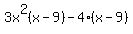 3x%5E2%28x-+9%29-4%28x-9%29