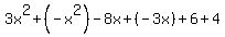 3x%5E2%2B%28-x%5E2%29-8x%2B%28-3x%29%2B6%2B4