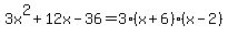 3x%5E2%2B12x-36=3%28x%2B6%29%28x-2%29