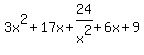 3x%5E2%2B17x%2B24%2Fx%5E2%2B6x%2B9