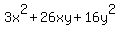 3x%5E2%2B26xy%2B16y%5E2