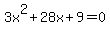 3x%5E2%2B28x%2B9=0