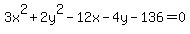 3x%5E2%2B2y%5E2-12x-4y-136=0