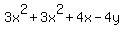 3x%5E2%2B3x%5E2%2B4x-4y