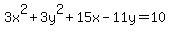 3x%5E2%2B3y%5E2%2B15x-11y=10