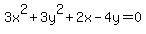 3x%5E2%2B3y%5E2%2B2x-4y=0