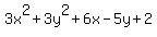 3x%5E2%2B3y%5E2%2B6x-5y%2B2