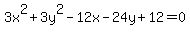 3x%5E2%2B3y%5E2-12x-24y%2B12=0