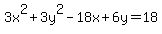 3x%5E2%2B3y%5E2-18x%2B6y=18