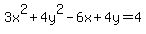 3x%5E2%2B4y%5E2-6x%2B4y=4