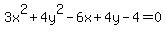 3x%5E2%2B4y%5E2-6x%2B4y-4=0