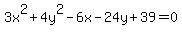 3x%5E2%2B4y%5E2-6x-24y%2B39=0