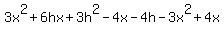 3x%5E2%2B6hx%2B3h%5E2-4x-4h-3x%5E2%2B4x