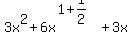 3x%5E2%2B6x%5E%281%2B1%2F2%29%2B3x