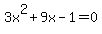 3x%5E2%2B9x-1+=+0