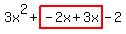 3x%5E2%2Bhighlight%28-2x%2B3x%29-2