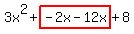 3x%5E2%2Bhighlight%28-2x-12x%29%2B8
