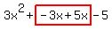 3x%5E2%2Bhighlight%28-3x%2B5x%29-5