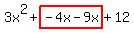 3x%5E2%2Bhighlight%28-4x-9x%29%2B12