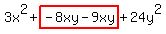 3x%5E2%2Bhighlight%28-8xy-9xy%29%2B24y%5E2