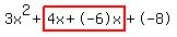 3x%5E2%2Bhighlight%284x%2B-6x%29%2B-8