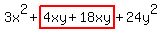 3x%5E2%2Bhighlight%284xy%2B18xy%29%2B24y%5E2