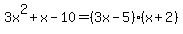3x%5E2%2Bx-10=%283x-5%29%28x%2B2%29