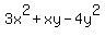 3x%5E2%2Bxy-4y%5E2