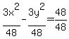 3x%5E2%2F48-3y%5E2%2F48=48%2F48