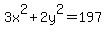 3x%5E2+%2B+2y%5E2+=197