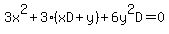 3x%5E2+%2B+3%28xD%2By%29+%2B+6y%5E2D+=+0+