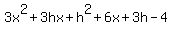 3x%5E2+%2B+3hx++%2B+h%5E2+%2B+6x+%2B+3h+-+4