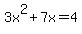 3x%5E2+%2B+7x=4
