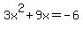 3x%5E2+%2B+9x+=+-6