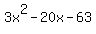 3x%5E2+-+20x+-+63