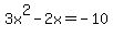 3x%5E2+-+2x+=+-10