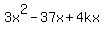 3x%5E2+-+37x+%2B+4kx