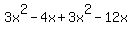 3x%5E2+-+4x+%2B+3x%5E2+-+12x