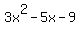 3x%5E2+-+5x+-+9