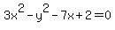 3x%5E2+-+y%5E2+-+7x+%2B+2+=+0+
