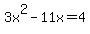 3x%5E2-11x+=+4