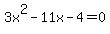 3x%5E2-11x-4+=+0