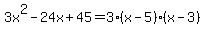 3x%5E2-24x%2B45=3%28x-5%29%28x-3%29